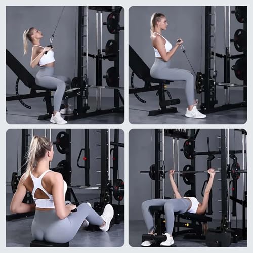 Smith Machine with Jammer Arms & Leg Press with Adjustable Dual Pulley Ratio (1:1 & 2:1), PMAX-4750 All-in-One Commercial & Home Gym Equipment