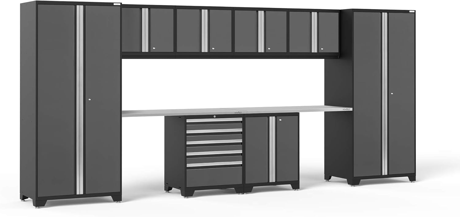 NewAge Products Pro Series Gray 10 Piece Set, Garage Cabinets, 52054