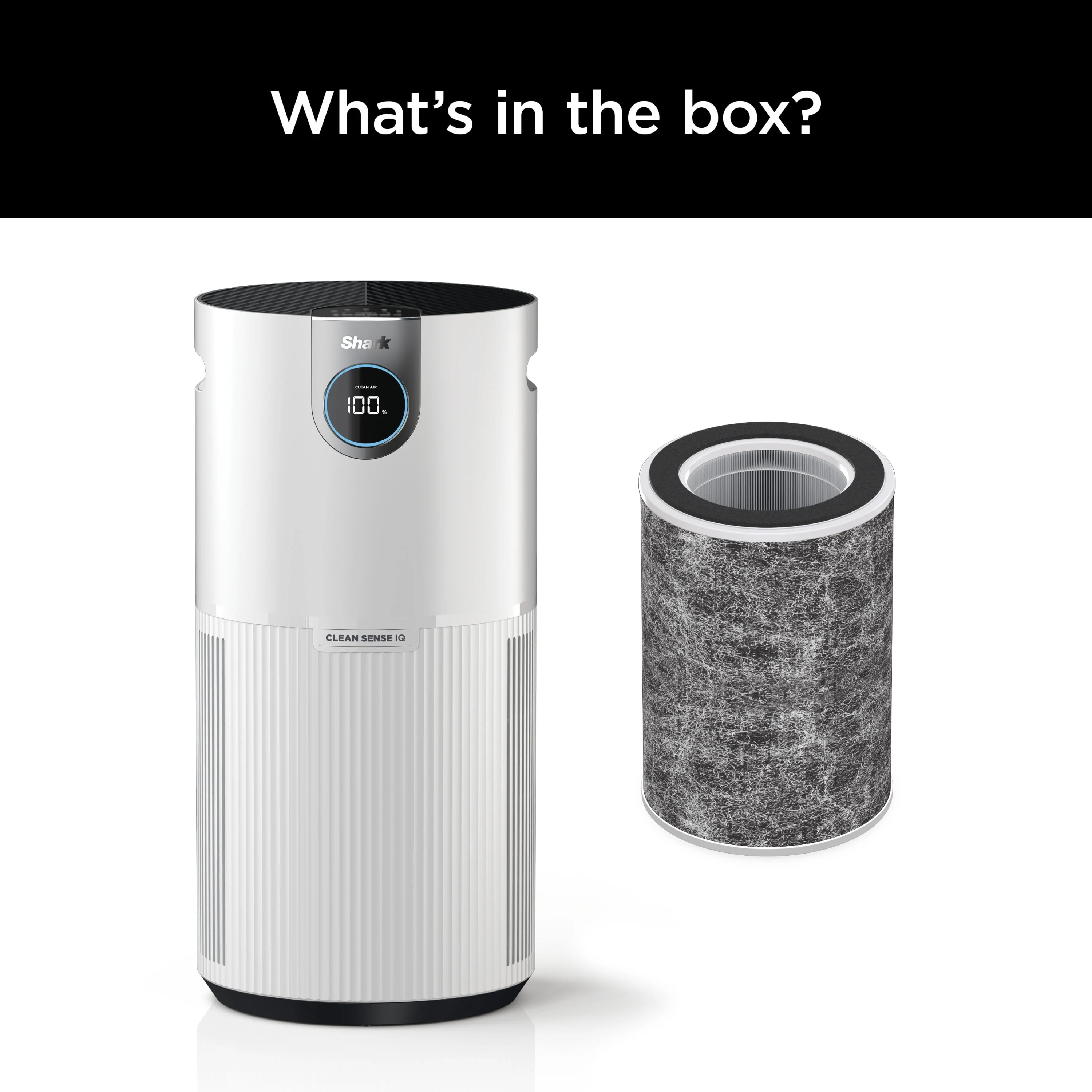Shark Air Purifier with Nanoseal HEPA, Cleansense IQ, Odor Lock, Cleans up to 500 Sq. Ft, Charcoal Grey, HP100