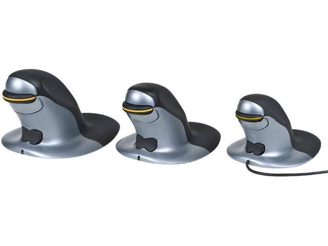 Posturite 9820100 Penguin Ambidextrous Vertical Mouse Medium Wired