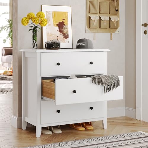 Hasuit White Dresser for Bedroom, 55.3'' Long Dresser Chest of Drawers, Large Capacity 6 Drawer Double Dresser