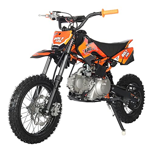X-PRO Bolt 125 Dirt Bike with Automatic Transmission, Electric Start, Big 14"/12" Tires! (Blue)