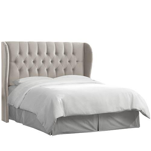Tufted Wingback Headboard, Multiple size, Size: California King, Brown