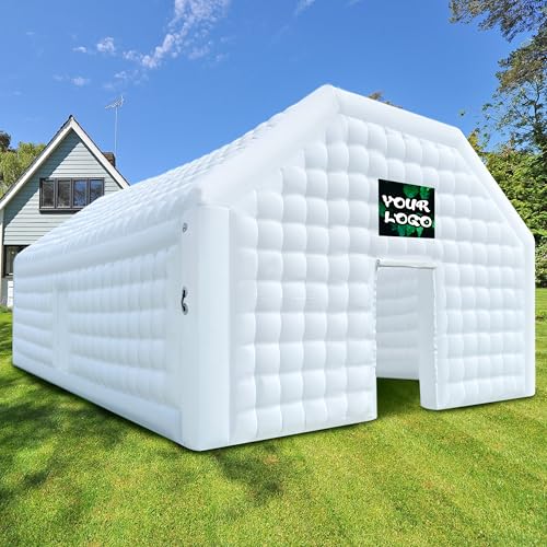 WARSUN Large Black Inflatable Nightclub 20x16.5x12Ft Inflatable Party Tent with Logo Area Inflatable Night Club Tent for Adults Wedding Birthday