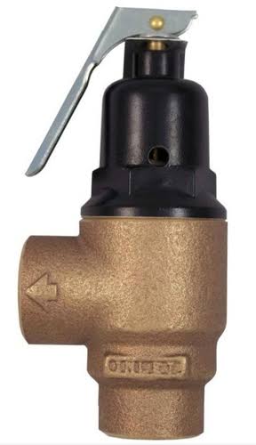 Cash Acme 13570-0125, F-82 3/4x22 Relief Valve with Lever Set at 125 PSI