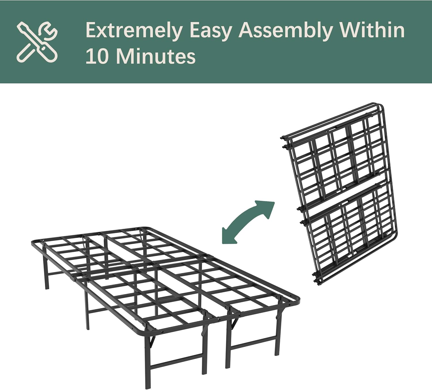 ZIYOO 16 Inch California King Platform Bed Frame Base, Mattress Foundation, Box Spring Replacement, Quiet Noise-Free