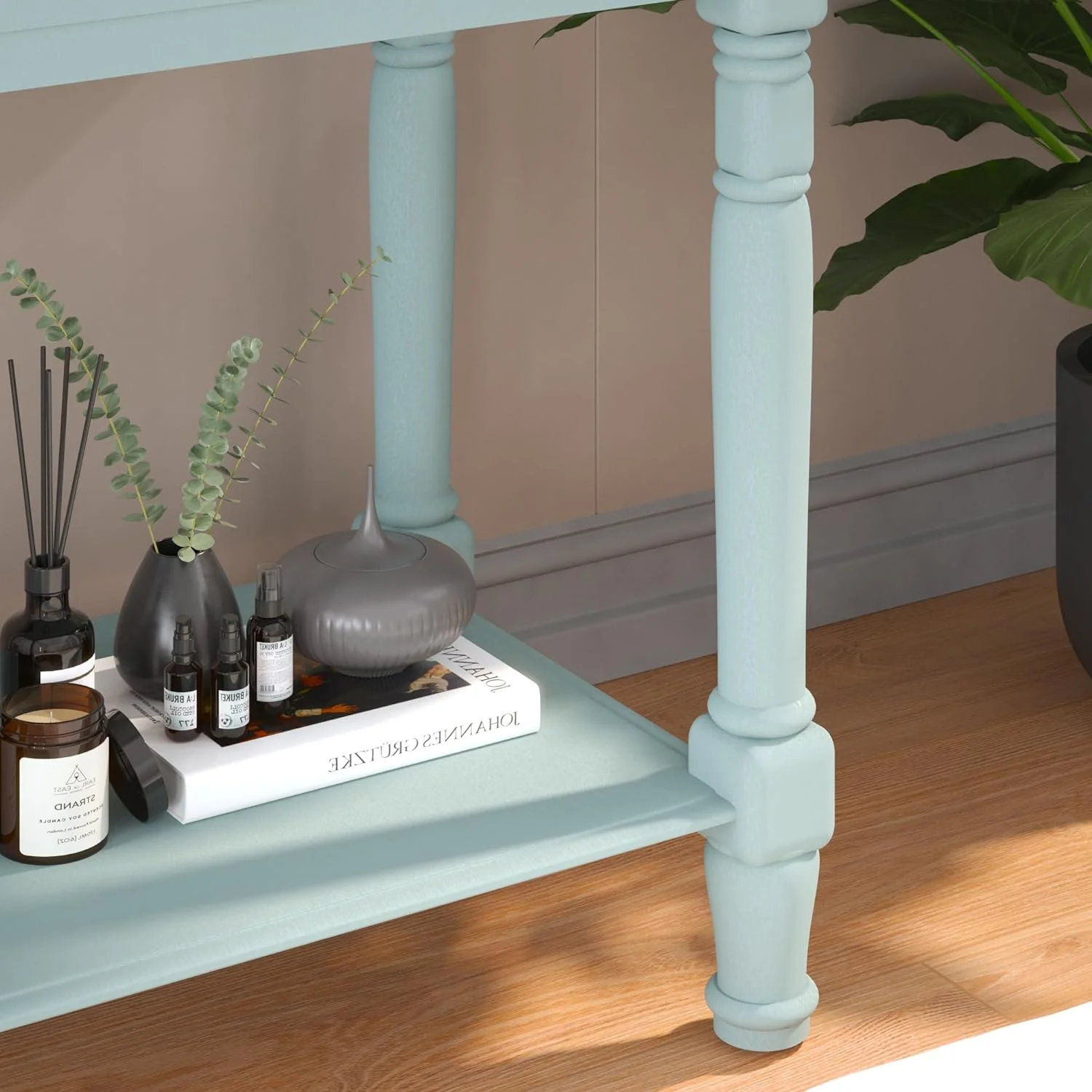 Console Tables For Entryway - Solid Wood Navy Blue 26” Entryway Table With Storage - Hallway Table For Entryway & Three Drawers