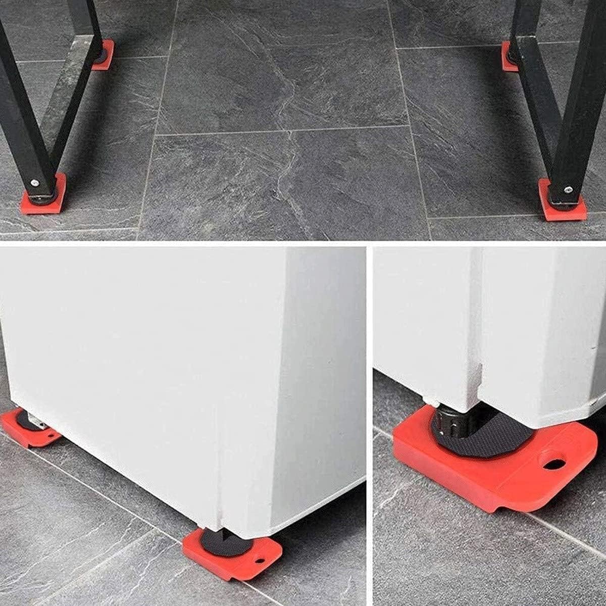 Furniture Lifter 4 Appliance Roller Sliders with 440 lbs Load Capacity Wheels + Adjustable Height Lifting Tool Lever Suitable for Safe and Easy
