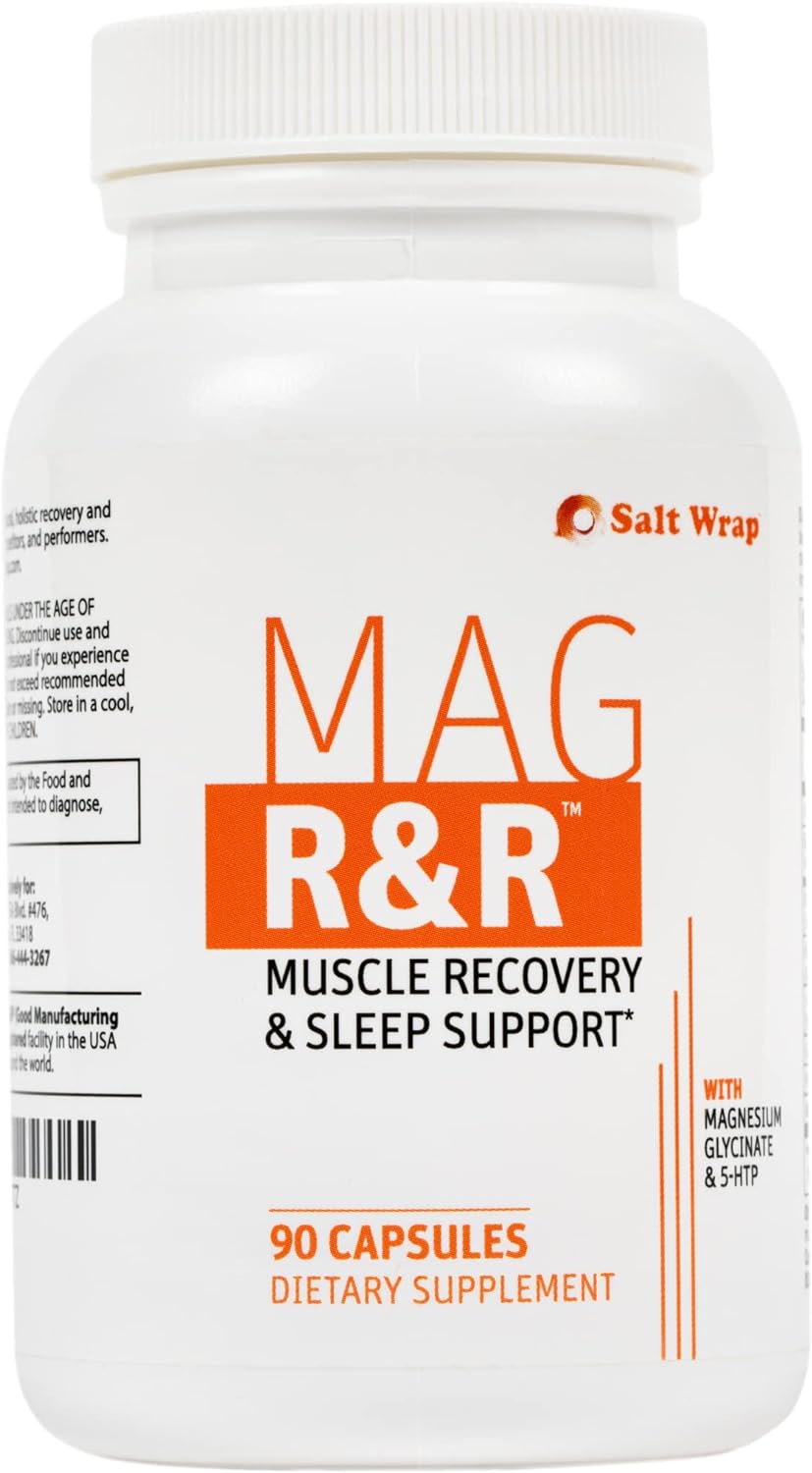 SaltWrap Mag R&R - Nighttime Muscle Cramps Support, Natural Sleep Support for Adults with Magnesium Glycinate for Muscle Spasm and Leg Cramps Relief
