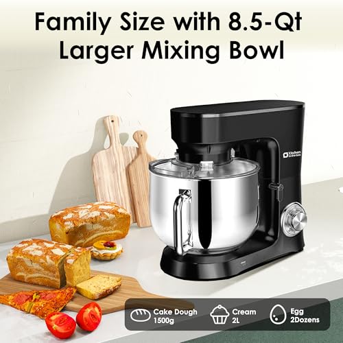 Kitchen in the Box Stand Mixer, 900W 8.5 QT Kitchen Electric Mixer, 10-Speed Large Capacity Tilt-head Food Mixer with Dough Hook, Wire Whip