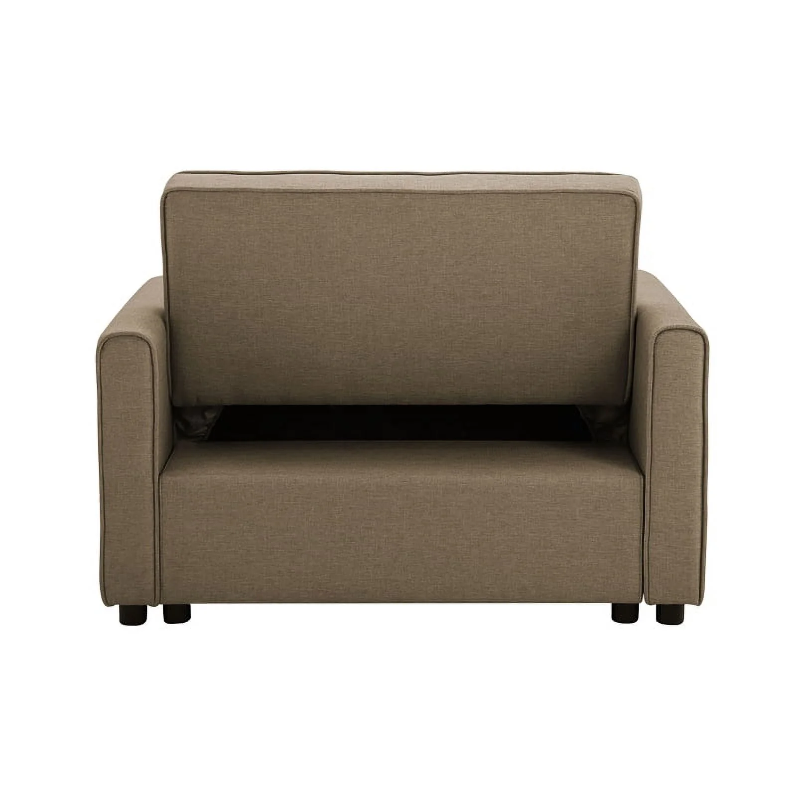 Serta Carlton Twin Convertible Sleeper in Tan Brown Fabric Upholstery