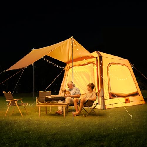 Inflatable Tents for Camping, Blow Up Tent with Hand Pump, Easy Setup Inflatable Hot Tent with Stove Jack
