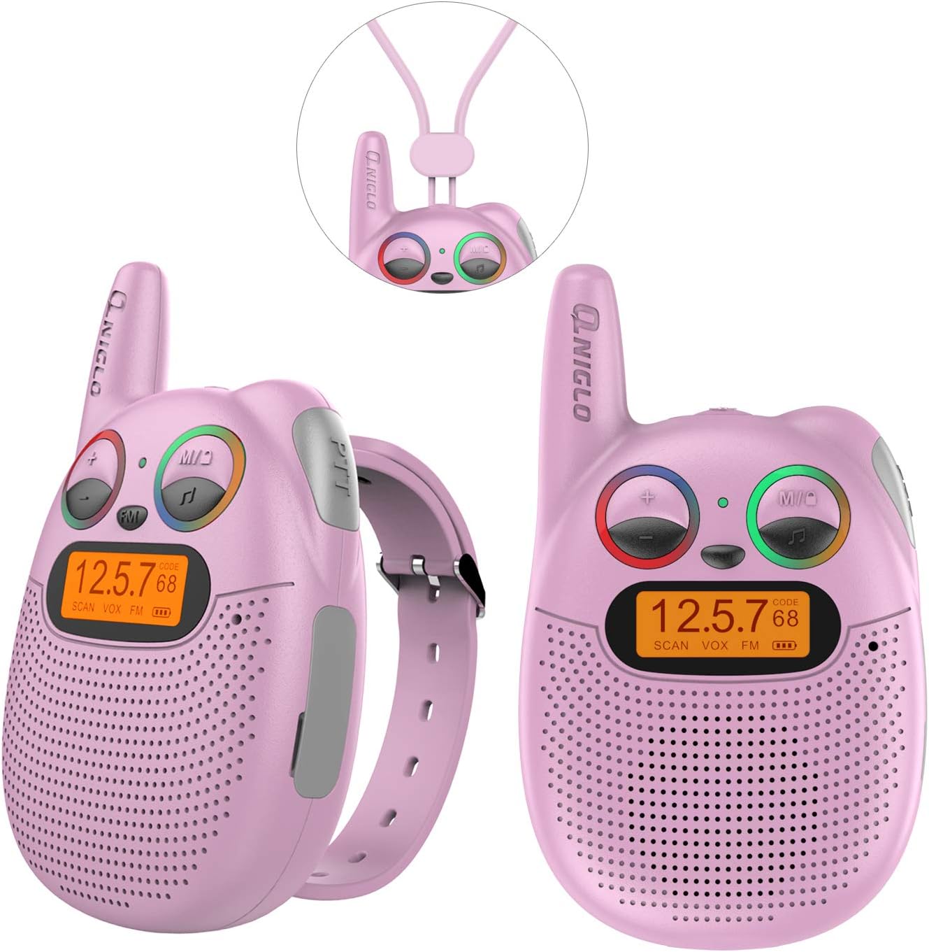 QNIGLO Rechargeable Kids Walkie Talkies, 22 Channel FRS Long Range Walkie Talkies for Kids Toys Gift, Adults Outdoor Camping, Hiking, Cruising