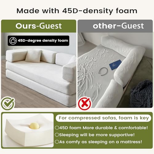 Convertible Sleeper Sofa Bed No Assembly Corduroy Upholstered Green Modular Floor Couch Queen/King Size Foldable Futon with Memory Foam for Apartment