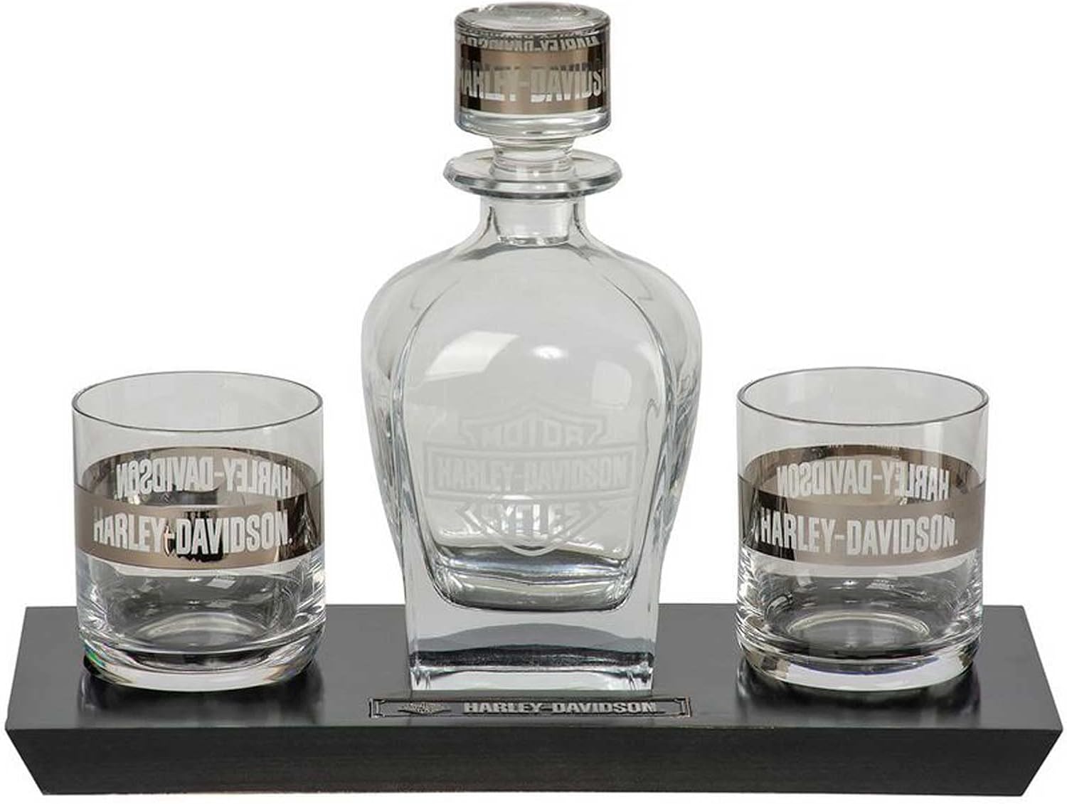 Harley-Davidson Bar & Shield Logo Glass Decanter & Whiskey Glasses Set - 23 oz.