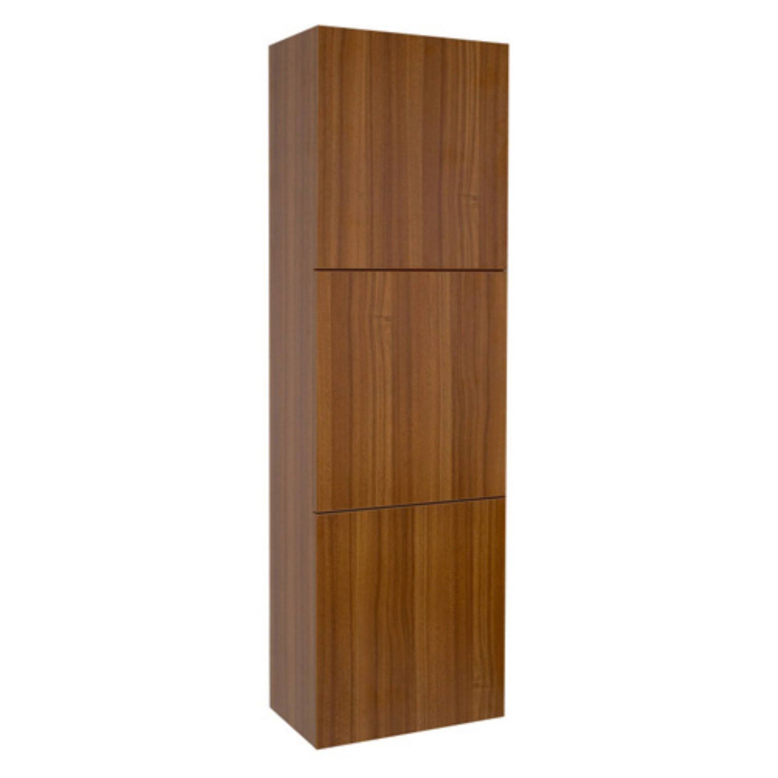Fresca Bathroom Linen Side Cabinet w/ 3 Large Storage Areas - Teak