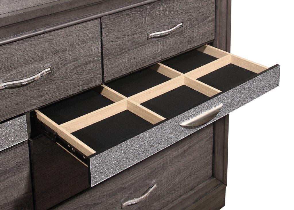 Seville Storage Queen Bedroom Set 5Pcs Weathered Grey Global Furniture Modern