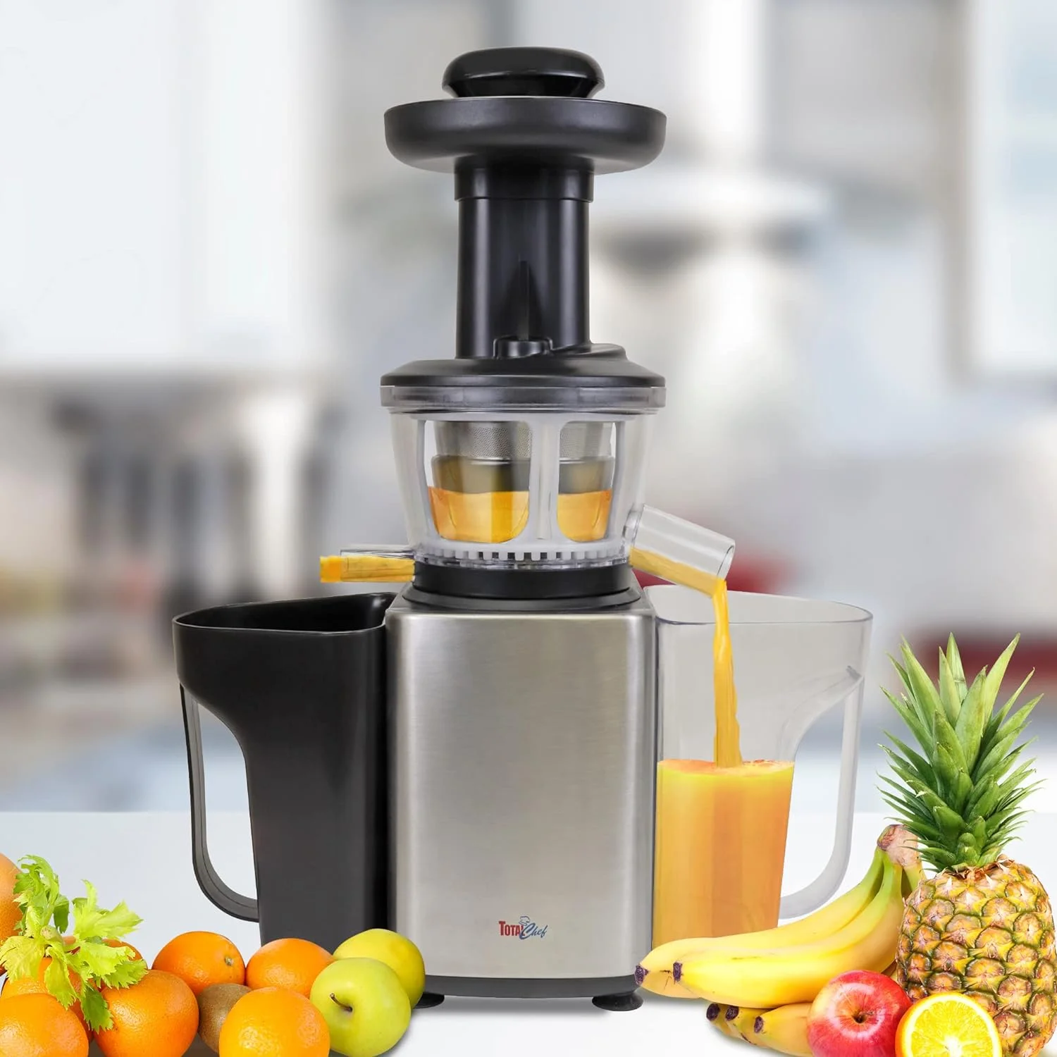 Slow Juicer, Cold Press Juicing Machine For Nutrient-Dense Juice, Powerful Masticating Juice Extractor For Leafy Greens, Herbs, Wheatgrass, Fruits