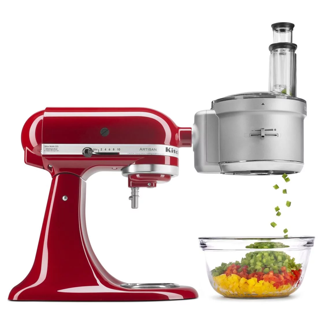 KitchenAid Food Processor Attachment with Commercial Style Dicing Kit, Gray, KSM2FPA