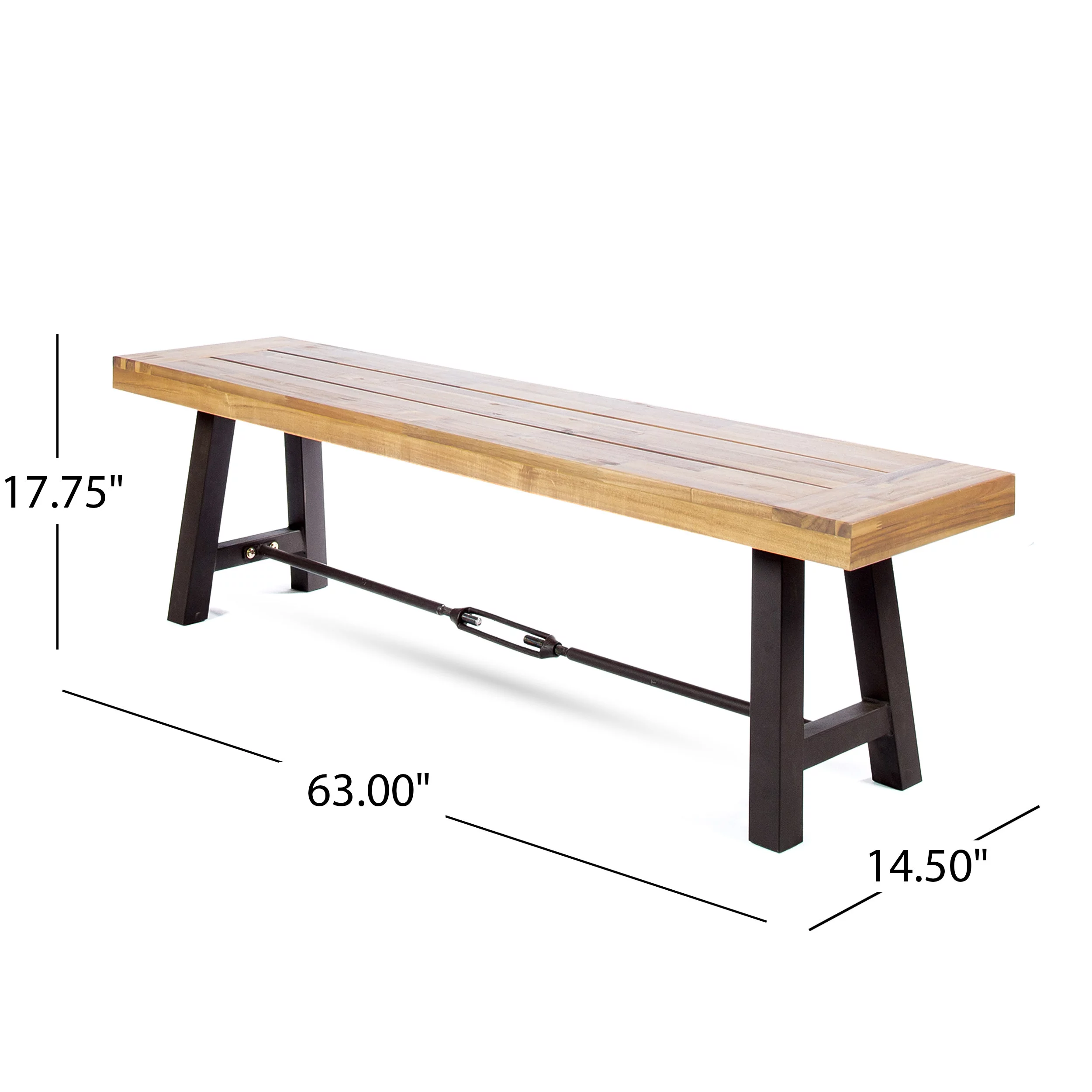 Canton Acacia Wood 3-Piece Picnic Table, Teak Finish