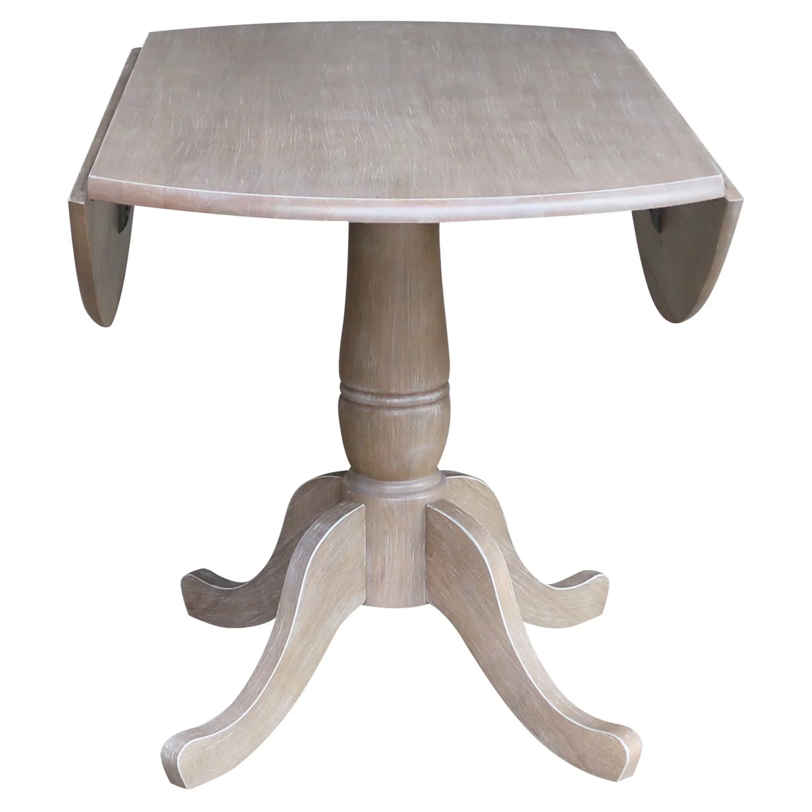 42" Round Dual Drop Leaf Pedestal Table - 29.5"H