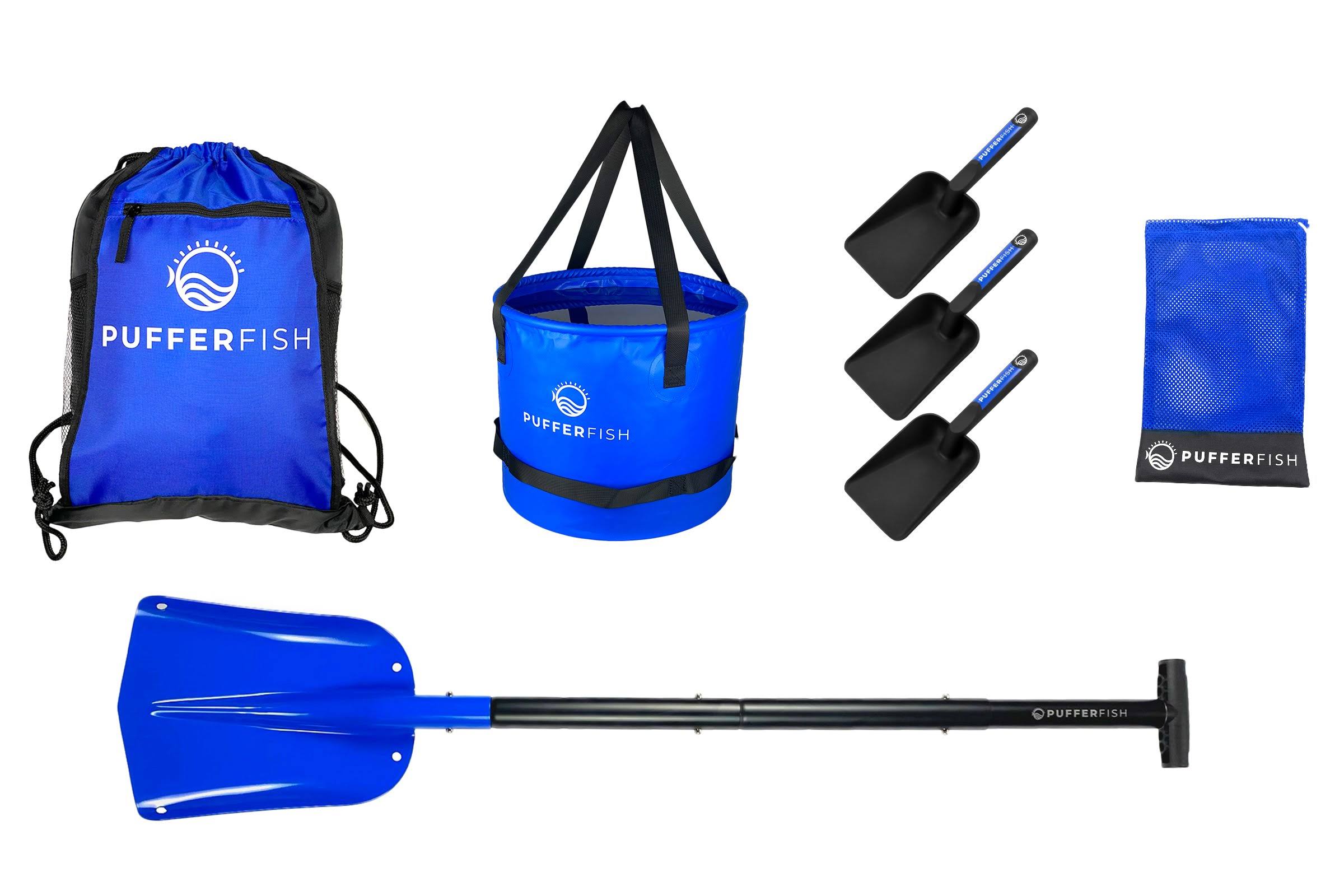 Pufferfish Sand Castle Kit - Pro-Quality Tools for Building Amazing Sand Castles, Including Bucket, Big Shovel, and Super Scoop