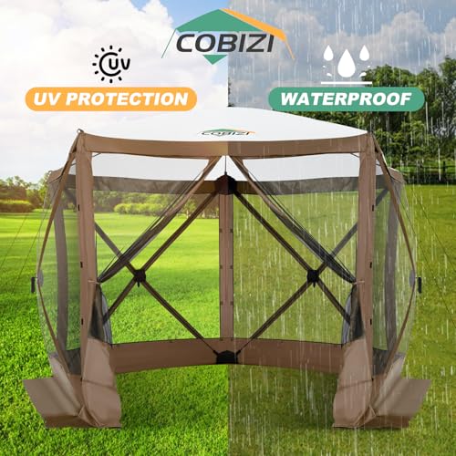 COBIZI 12x12ft Pop up Gazebo Screen Tent Screen House for Camping, Camping Outdoor Screened Gazebo, Canopy Tent
