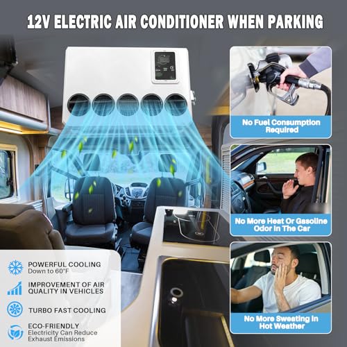 12,000 BTU Truck Air Conditioner 12V, 12 Volt DC Air Conditioner for Truck Parking Split Electric AC Unit