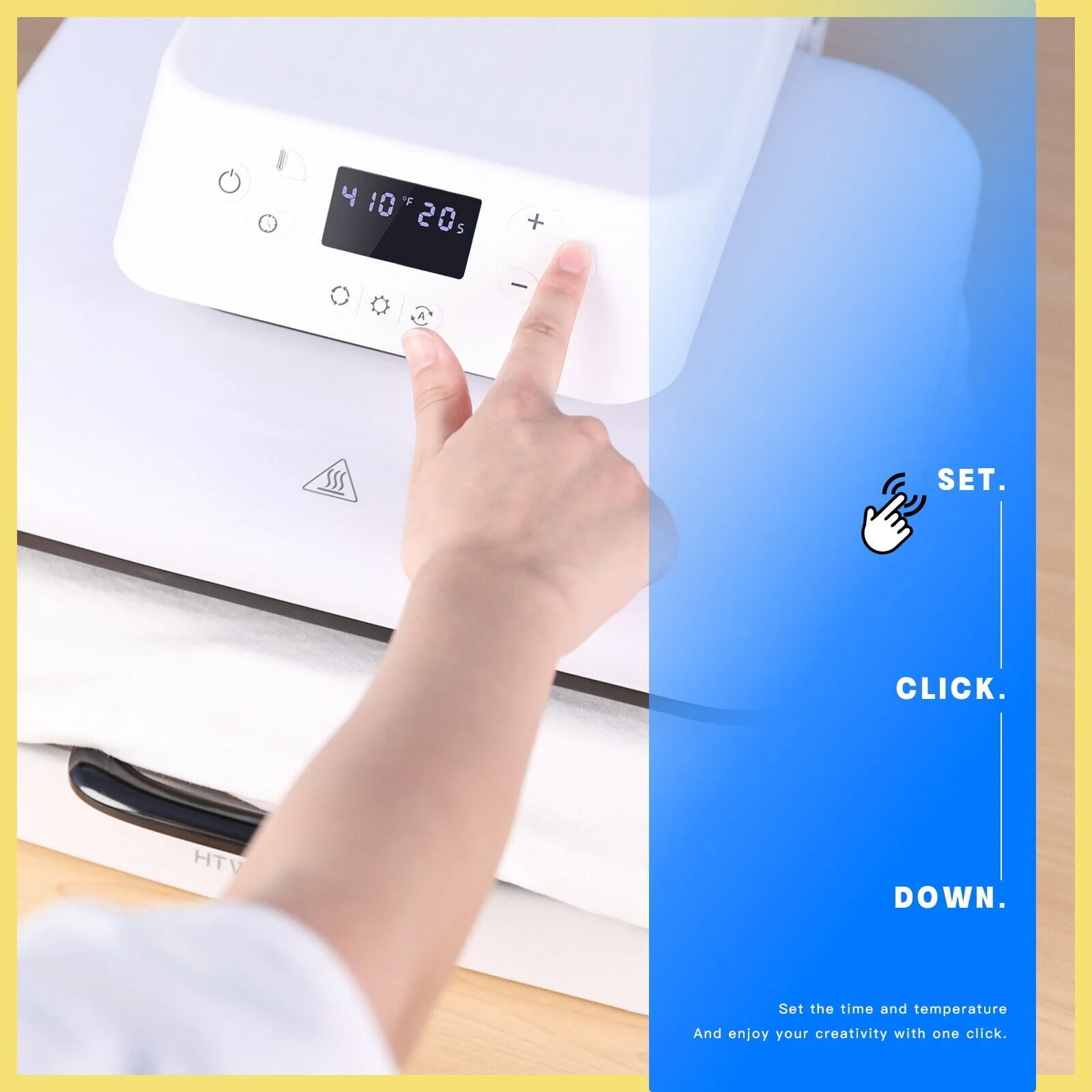 HTVRONT 1500W 15x15 White Auto Heat Press Machine for Transfer Vinyl & Sublimation Project