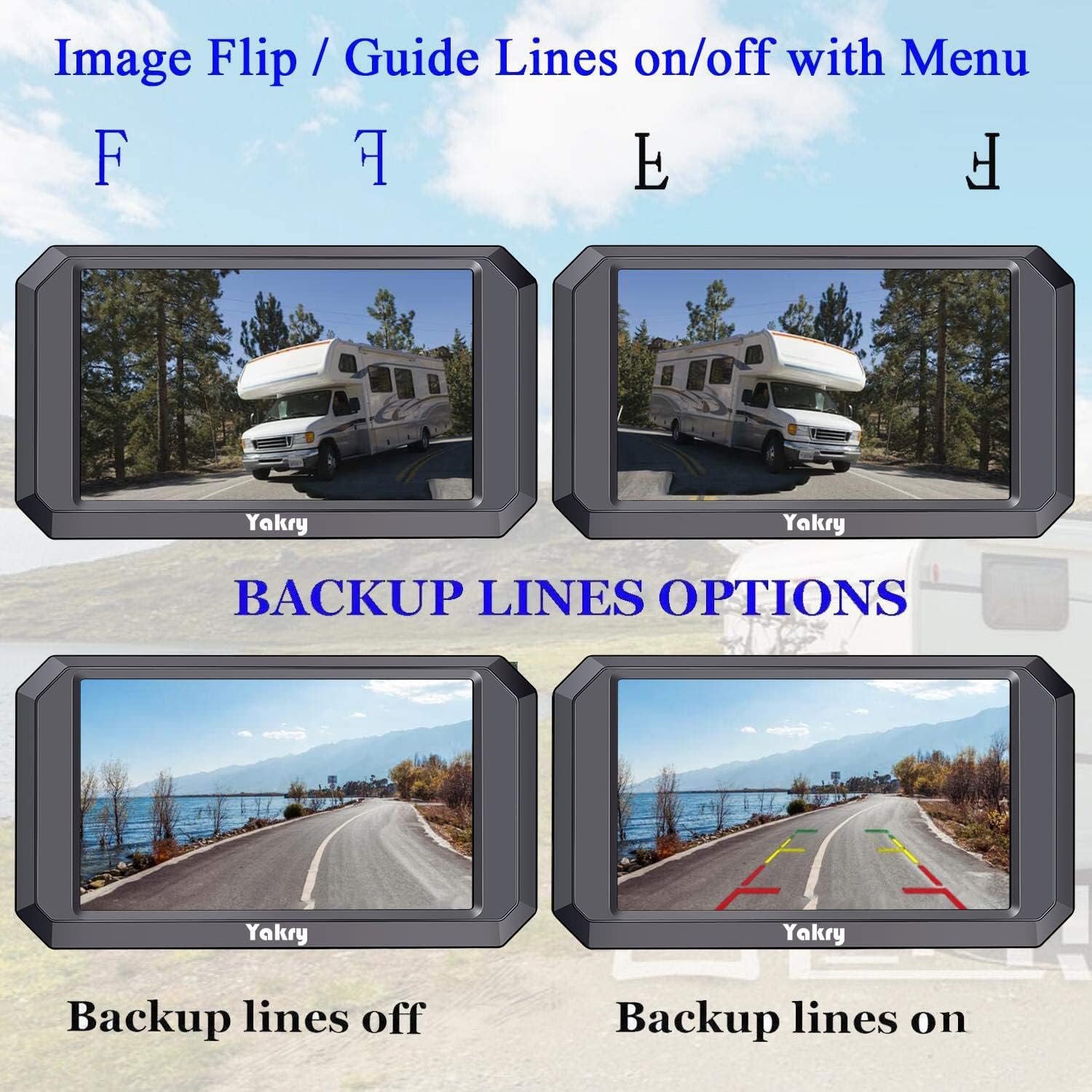 Wireless Backup Camera HD 1080P with 5“ Monitor Hitch Rear View Camera for Trucks,Camper,Car