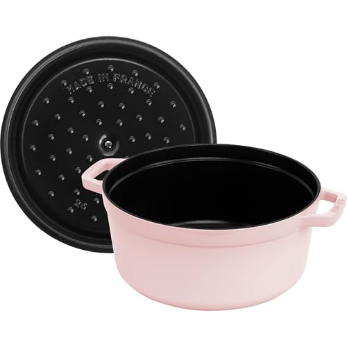 STAUB Cast Iron Dutch Oven 5.5-qt Round Cocotte, Made in France, Serves 5-6, Black Matte