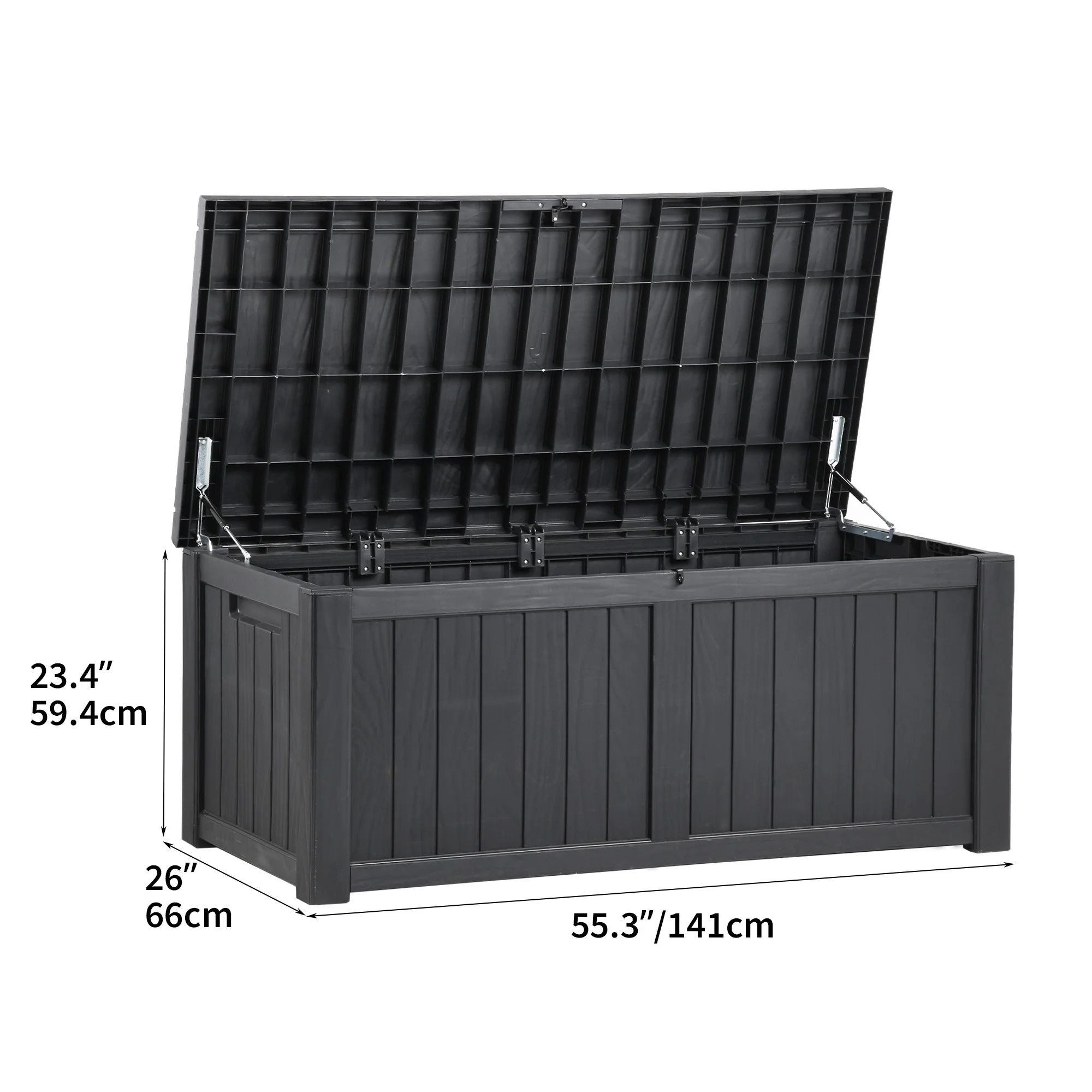 Dextrus Outdoor Storage Deck Box 120 Gallon - Large Resin Patio Storage for Outdoor Pillows, Garden Tools and Pool Supplies