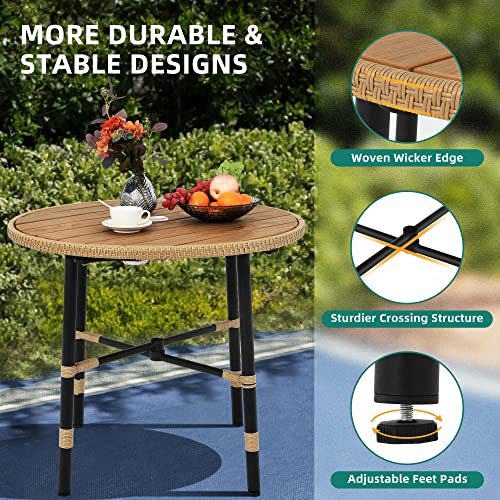 YITAHOME 5 Pieces Outdoor Patio Dining Table Chair Set,Wicker Patio Dining Set,Outdoor Rattan Dining Table Set for Patio, Backyard, Balcony