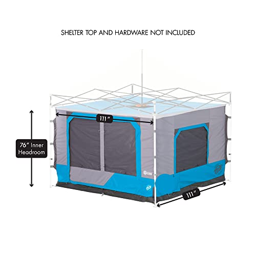 E-Z UP Camping Cube 6.4, Converts 10' Straight Leg Canopy into Camping Tent, Royal Blue (Canopy/Shelter NOT Included)