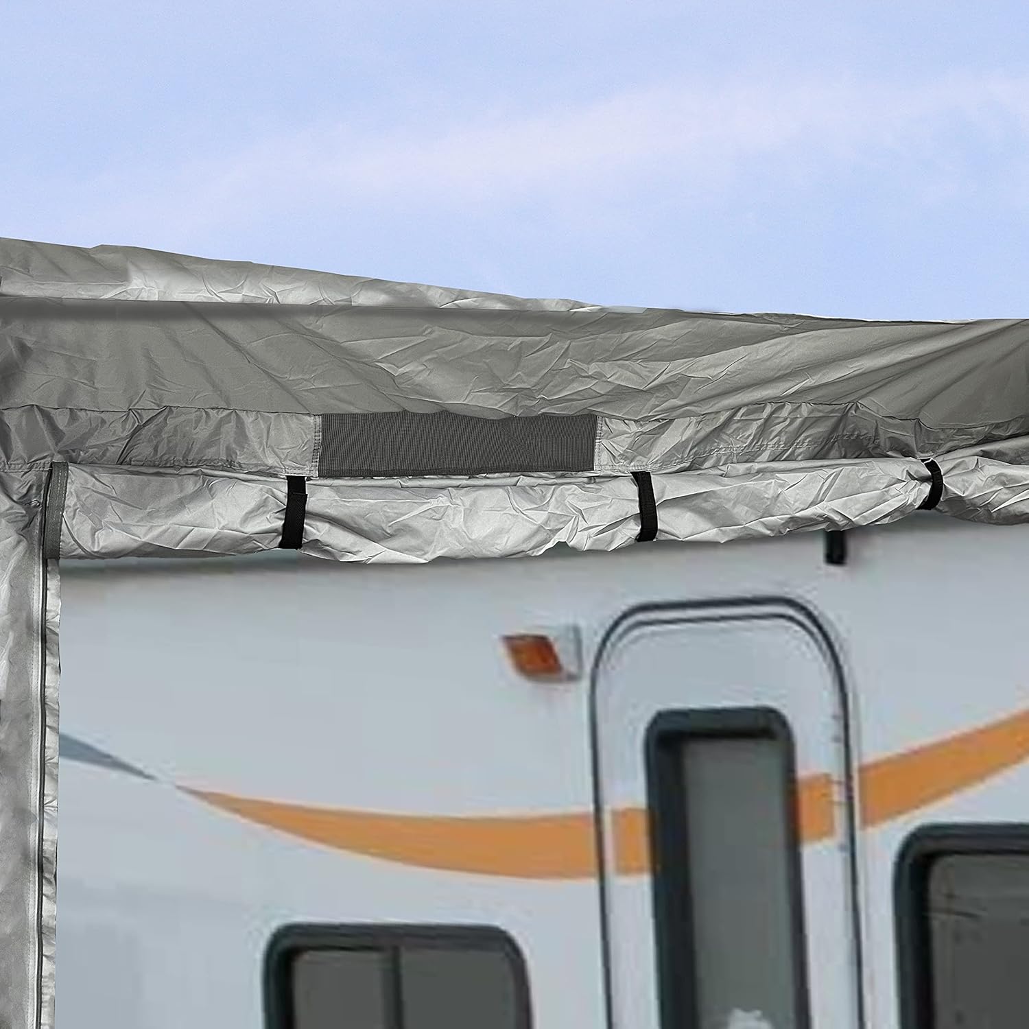 SavvyCraft Deluxe 4-Layer 5th Wheel RV Travel Trailer Camper Cover Fits from 37'-41'L Extra Tall (140 H) W/Zipper Access