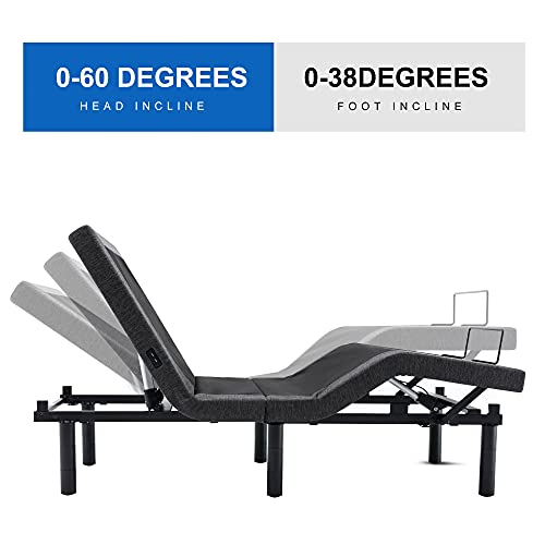 S*MAX Adjustable Bed Frame Twin XL Dual Motors Dual USB Ports Wireless Remote Control Night Light Zero Clearance Zero gravity Anti-Snoring Adjustable