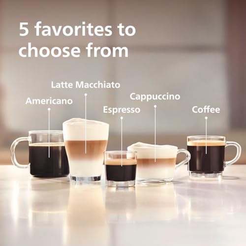 Philips 3200 Series Fully Automatic Espresso Machine, LatteGo Milk Frother, 5 Coffee Varieties, Intuitive Touch Display, 100% Ceramic Grinder