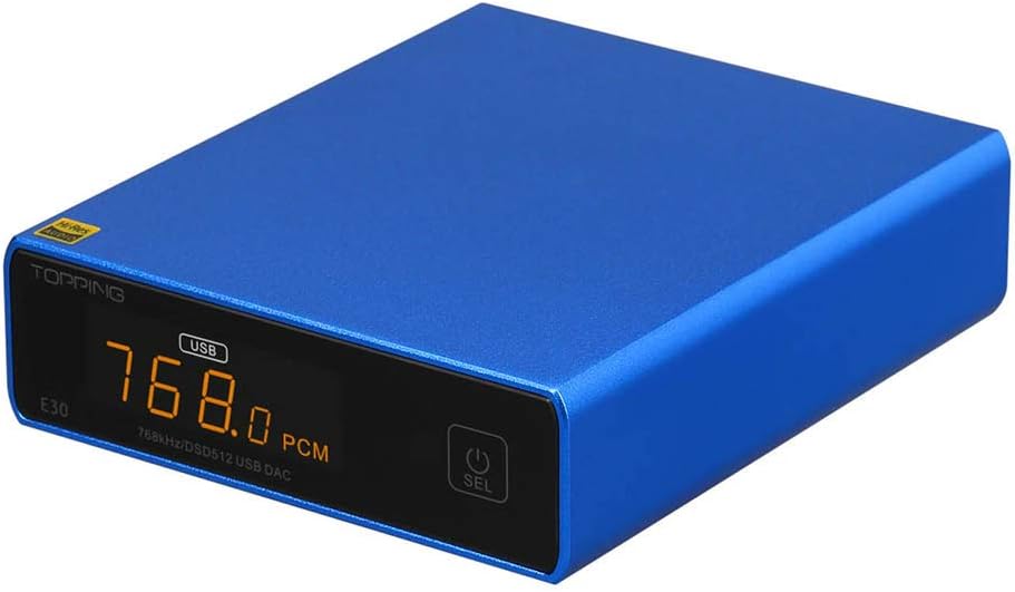 Topping E30 USB DAC AK4493 Chip Optical Coaxial HiFi Audio DAC DSD512 768kHz Mini Desktop Decoder DAC with Remote Control (Black)