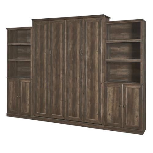 Queen Size Murphy Bed Wall Bed with a Storage Shelf, Space-Saving Wall Bed for Multipurpose Guest Room or Home Office - Gray