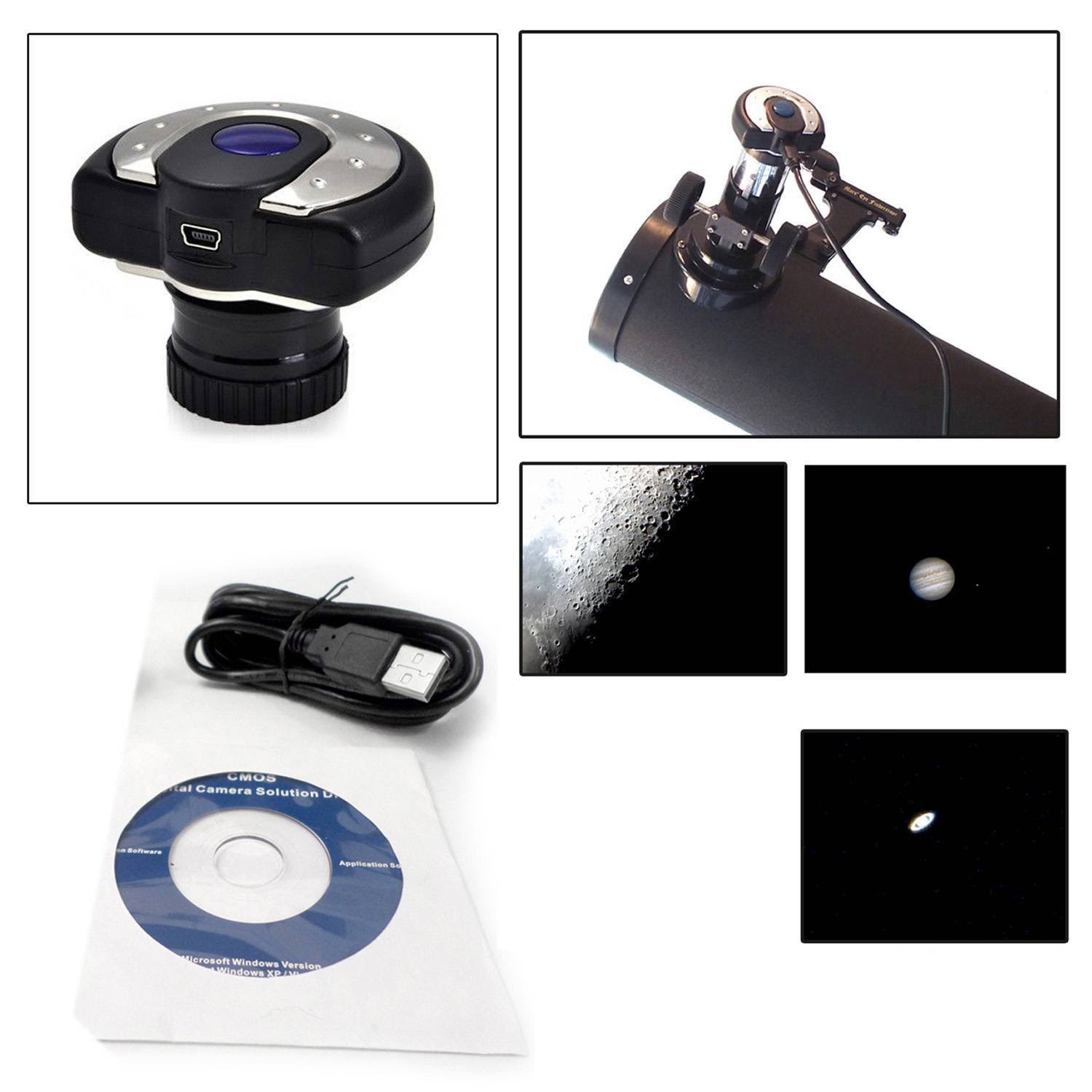 Cassini 1.3 MP 1.25x22 Digital Telescope Eyepiece USB Camera Black