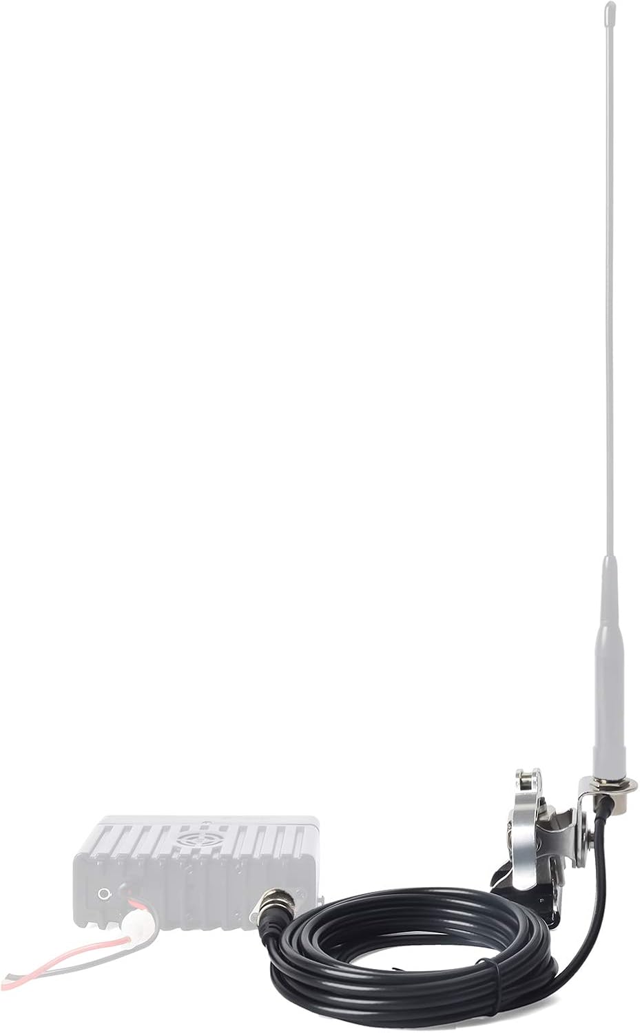 Dual-Band 2meter 70cm Mobile Radio Antenna NL-R2S 20inch Soft Telescopic Antenna 137-174/180-260(Receive only)/400-480MHz with Clip and 5m Cable