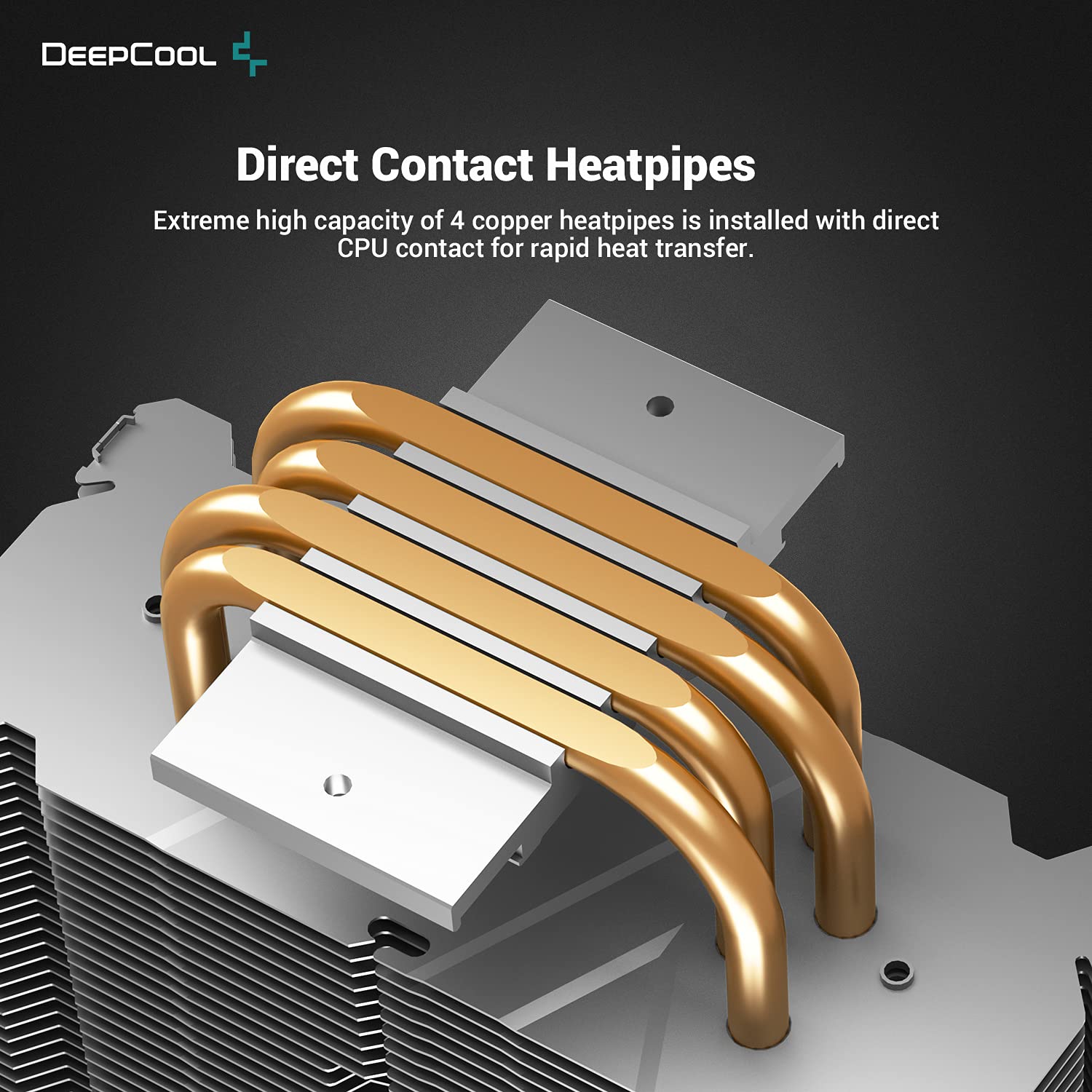 DEEPCOOL GAMMAXX GT A-RGB, CPU Air Cooler, SYNC A-RGB Fan and Black Top Cover, Cable or Motherboard Control Supported, 4 Heatpipes, 120mm A-RGB Fan