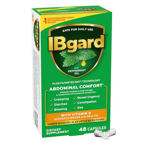 IBgard with Vitamin D Daily Gut Health Support Supplement to Help Manage a Combination of Occasional Symptoms: Cramping, Bowel Urgency, Diarrhea