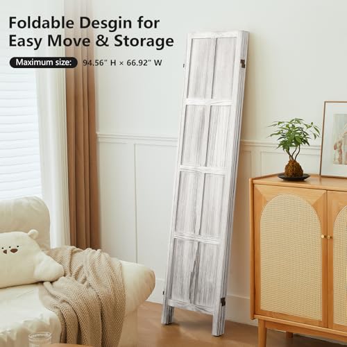 4 Panel Room Divider, 5.6 FT Folding Privacy Screen Room Divider, Partition Divider for Room Separation, Room Partition Separator