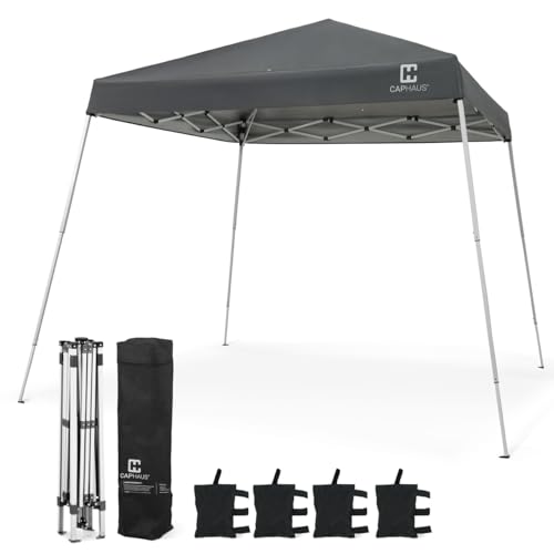 CAPHAUS 12ft x 12ft Patented One-Push Pop Up Outdoor Canopy Tent, Heavy-Duty Commercial Grade w/Central Lock
