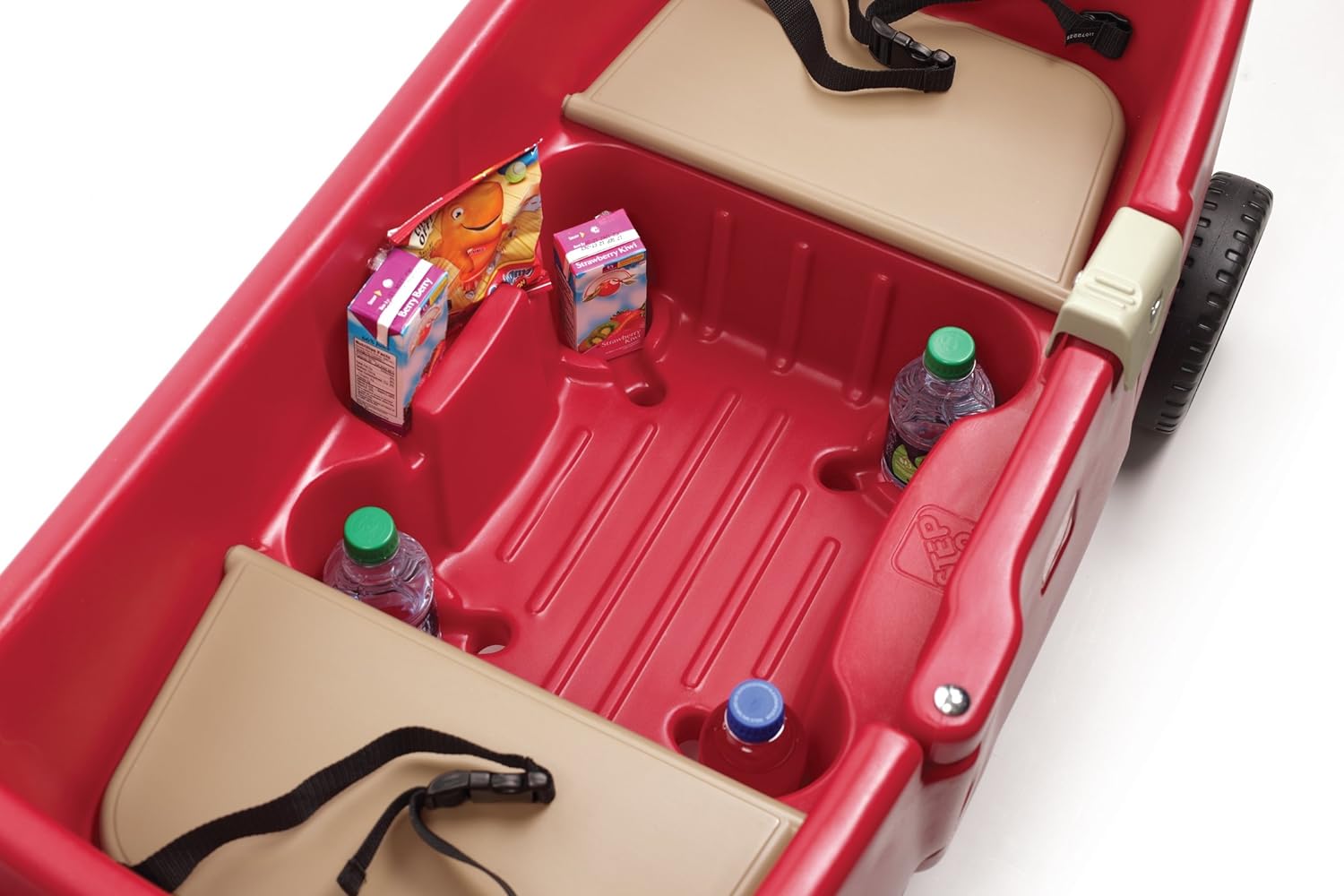 Step2 All Around Wagon For Kids – Comfortable, Durable Wagon with Whisper Wheels, Contoured Seats, Seat Belts, Cup and Snack Holders