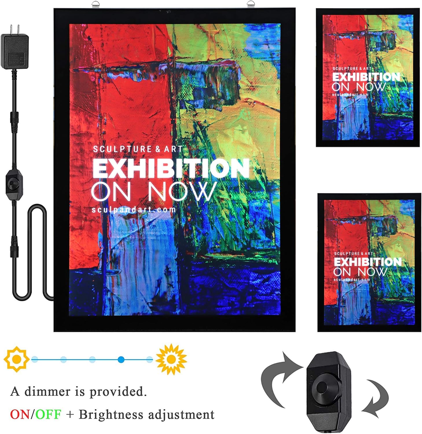 Spolehli Led Movie Poster Frame 27" x 40" Photo Frame LED Light Box Display Sign Holder in Black, Wall Mounting, Aluminum Profile