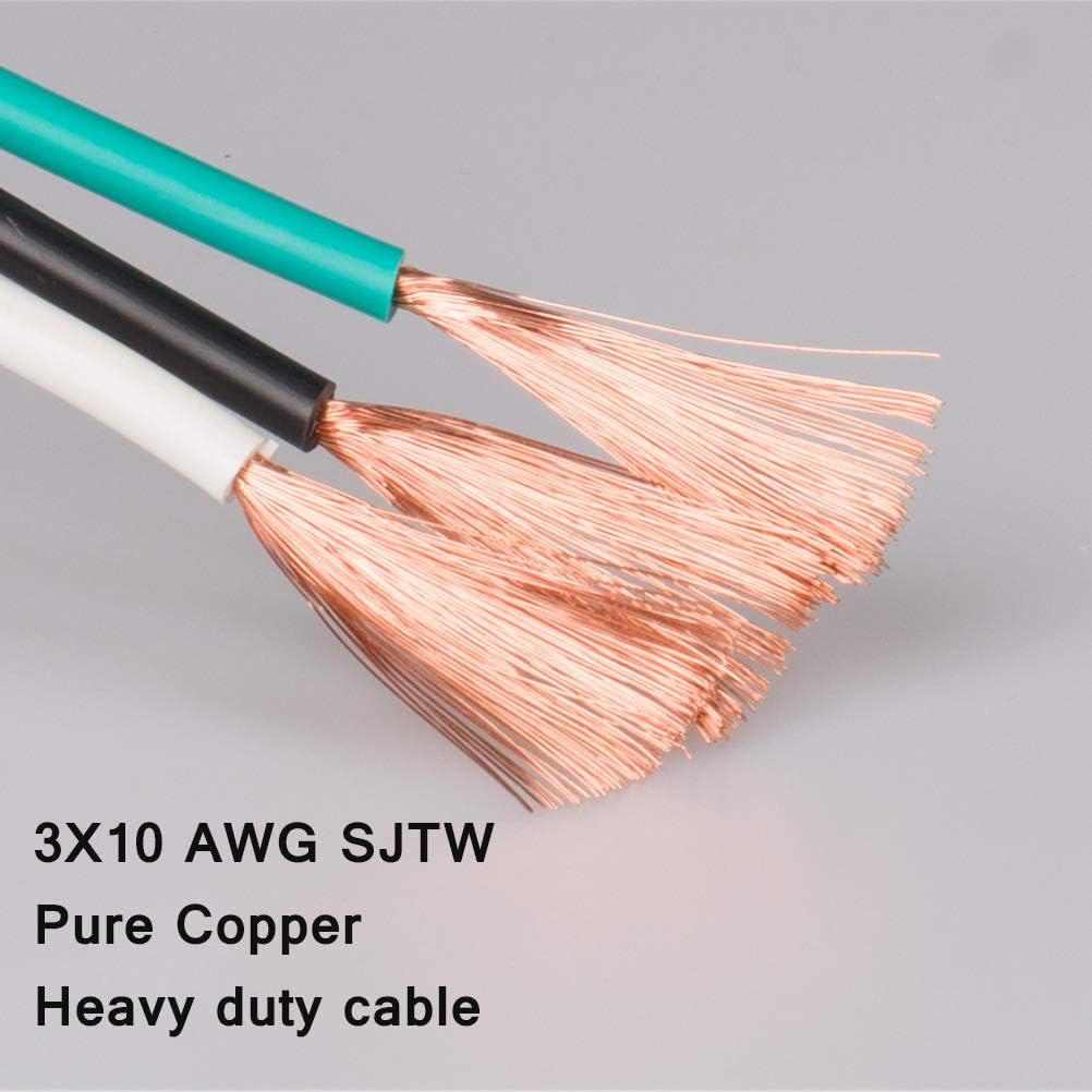 25 Feet Heavy Duty Generator Extension Cord,Generator Locking Cord,NEMA L5-30P/Three 5-15R, 3 Prong 10 Gauge Flexible Generator Cable