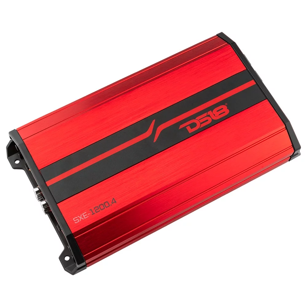 DS18 SXE-1200.4/RD 1200W Peak 4-Channel Class-A/B Full-Range Car Audio Amplifier
