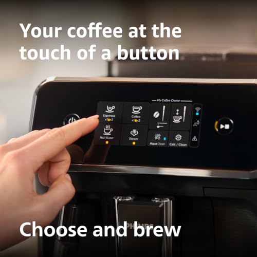 Philips 2200 Series Fully Automatic Espresso Machine, Classic Milk Frother, 2 Coffee Varieties, Intuitive Touch Display, 100% Ceramic Grinder